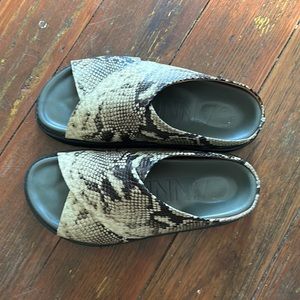 GANNI Kalamata snake embossed platform sandal. Size 7